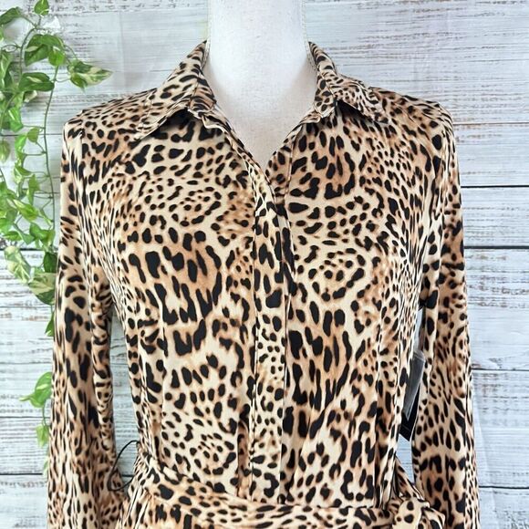 INC International Concepts Dress sz Small Black Brown Maisie Animal Slinky Knee - Picture 7 of 16